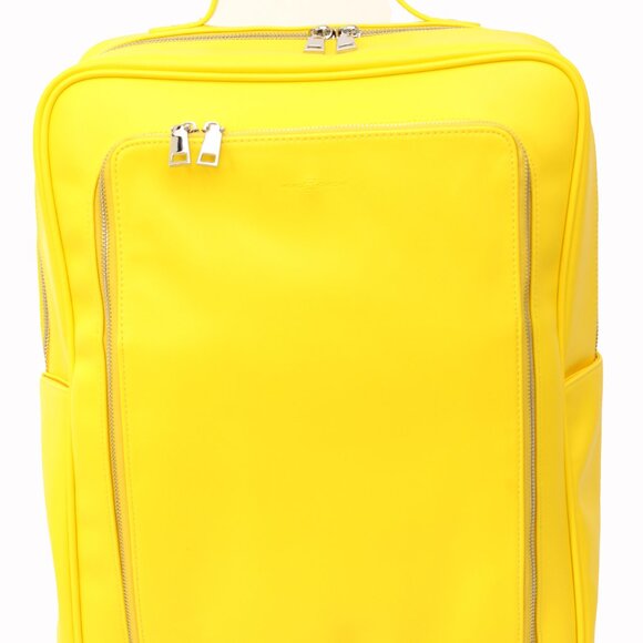YELLOW BACKPACK MONOCHROME VEGAN LEATHER - Picture 6 of 9